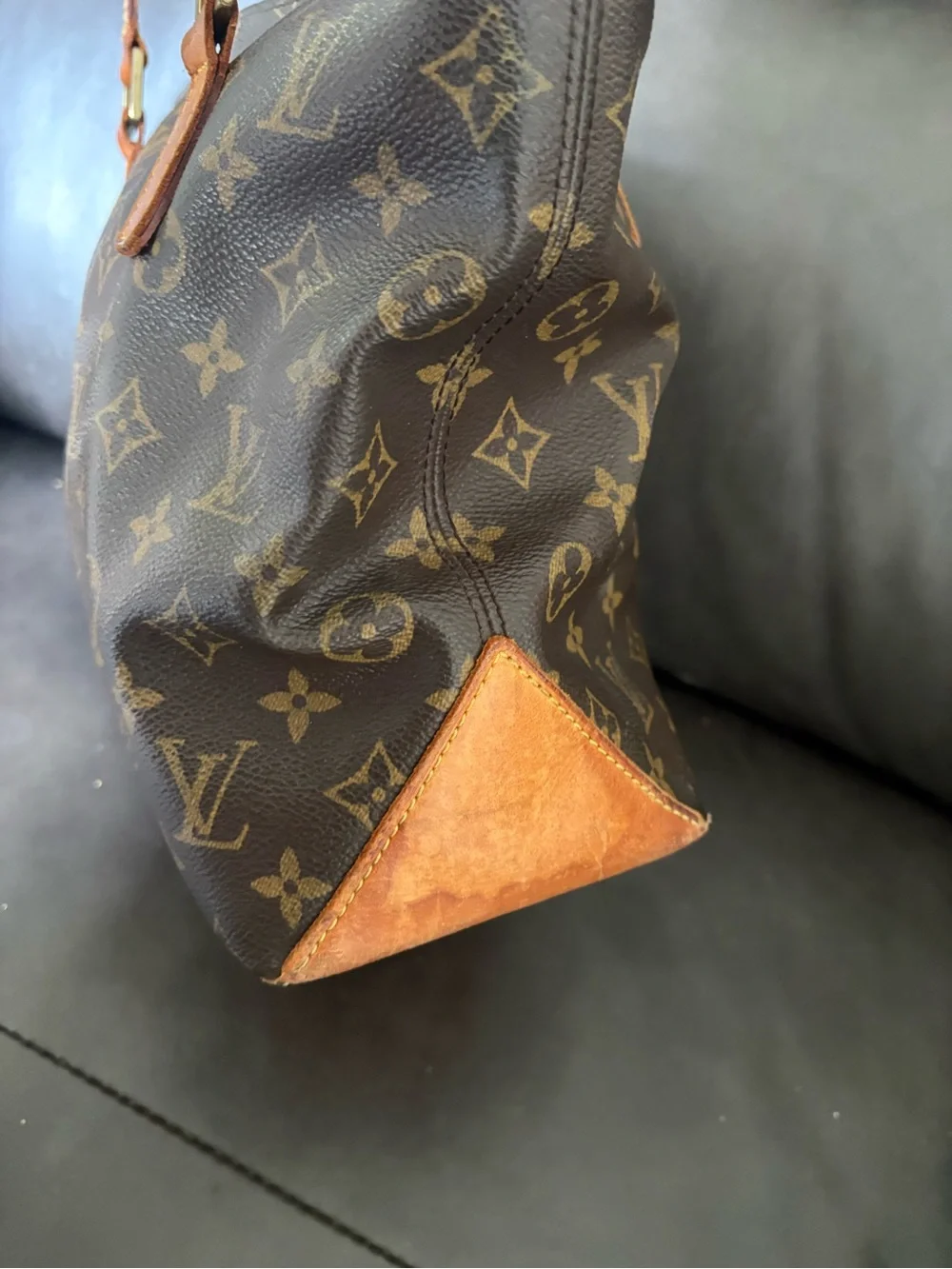Vintage Authentic LOUIS VUITTON Cabas Piano Tote Hand Bag Monogram Canvas